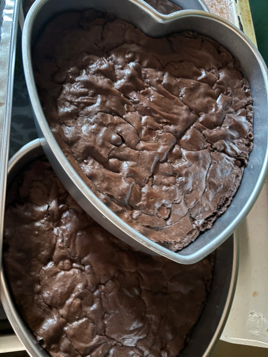 Heart Shaped Brownie Cake